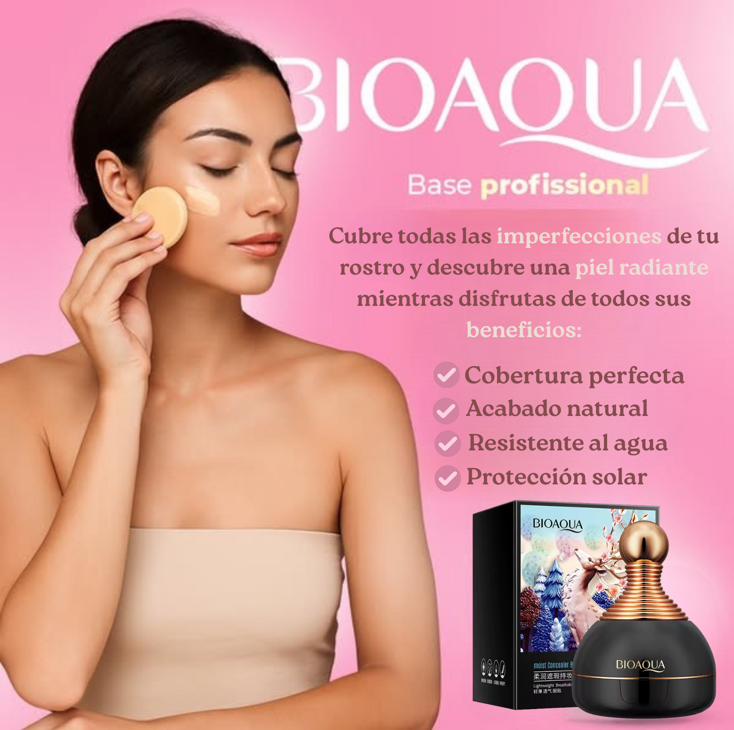 BioAqua® - Base de Maquillaje Profesional + REGALOS🎁+ ENVÍO GRATIS